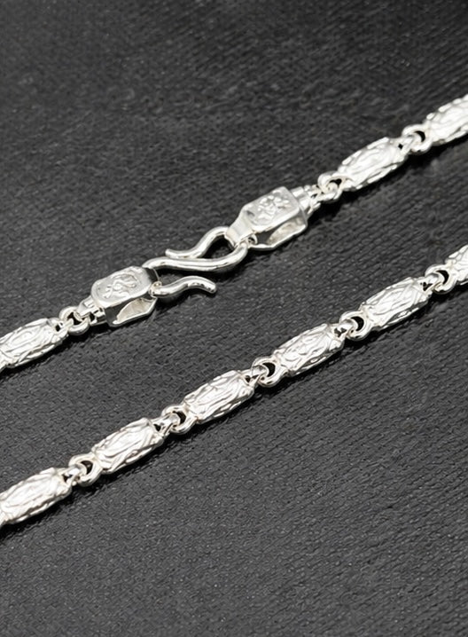 Textured Rope Link Silver Chain – 20% Silver Designer Necklace for Men & Women