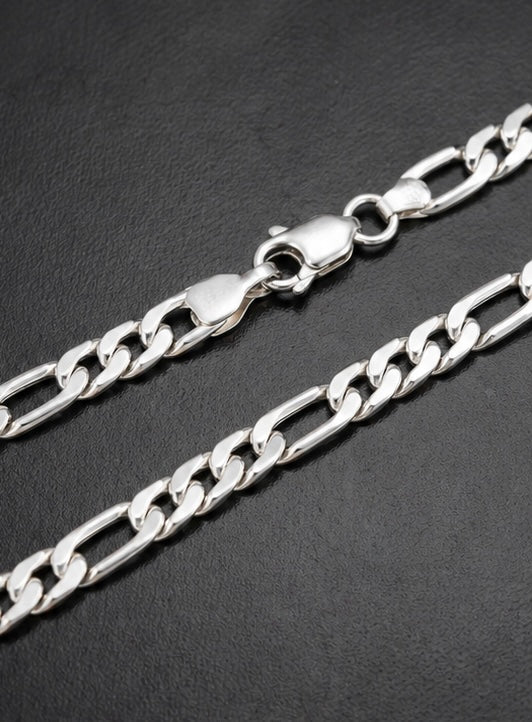 Classic Figaro Silver Chain for Men & Women
