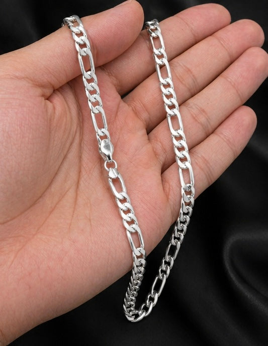 Classic Figaro Silver Chain for Men & Women